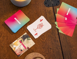 SipStack party card game set up for play